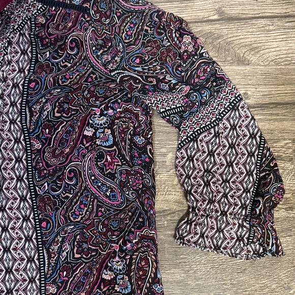 Belle by Kim Gravel Paisley Blouse in Burgundy and Black - Picture 4 of 6